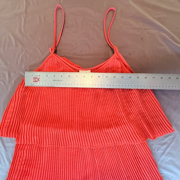 Parker Red Sleeveless Spaghetti Strap Pleated Tiered Mini Dress Size XS MSRP$198 - Picture 5 of 8